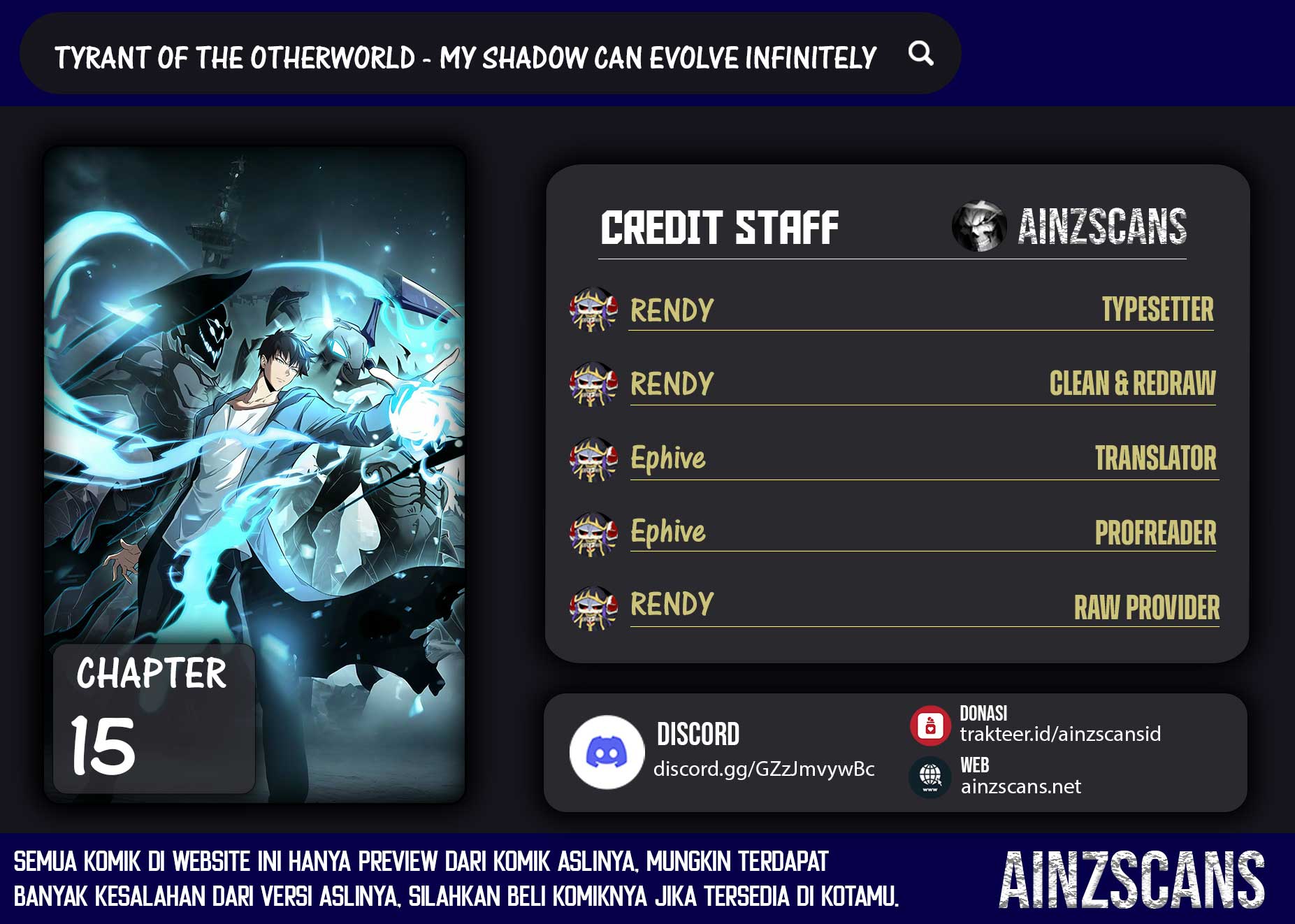 Tyrant of the Otherworld: My Shadow Can Evolve Infinitely Chapter 15 Gambar 1