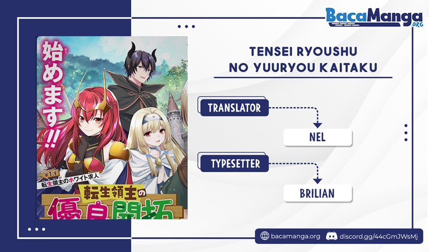 Tensei Ryoushu no Yuuryou Kaitaku: Zensei no Kioku o Ikashite White ni Tsutometara, Yuunou na Jinzai ga Atsumari Sugimashita Chapter 07.2 Gambar 1